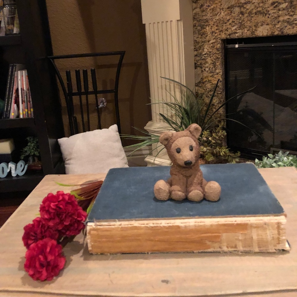 Stone Critters Brown Teddy Bear Figurine Signed by Don James